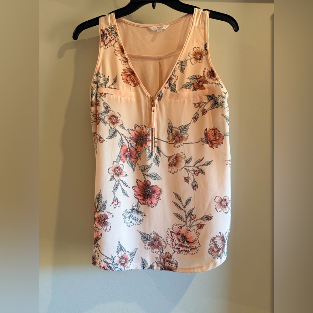 3/25 Floral Sleeveless V-Neck Top